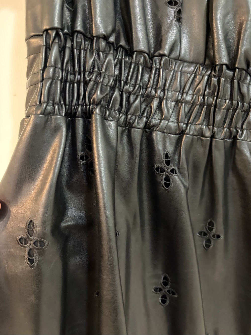 Black faux leather Anthropologie Somerset Maxi Dress NWT small - Picture 5 of 6